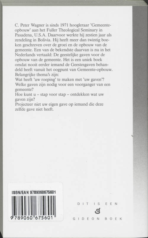 GEESTELIJKE GAVEN VOOR OPBOUW V/D GEMEENTE achterkant