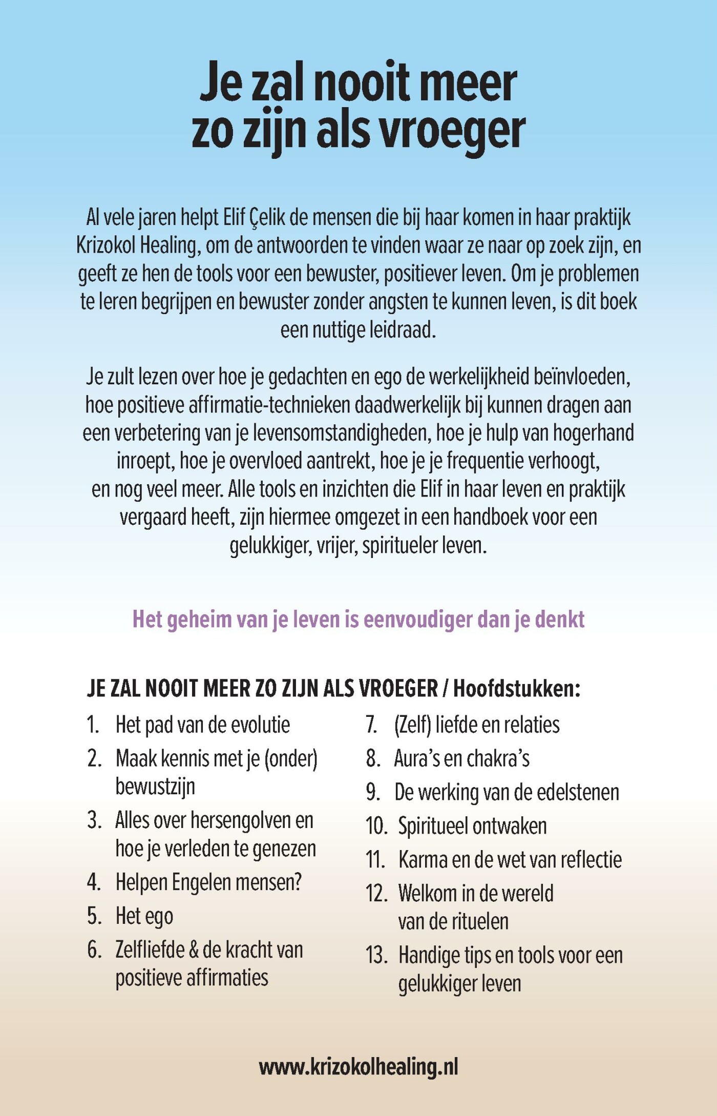 Je zal nooit meer zo zijn als vroeger achterkant