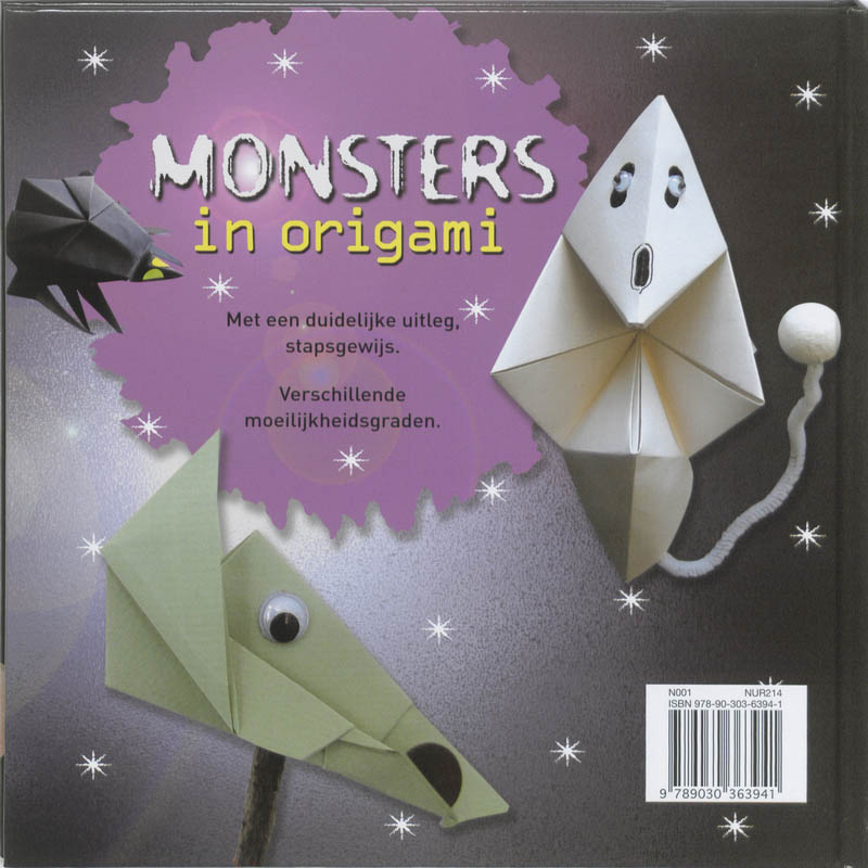 Monsters in origami achterkant