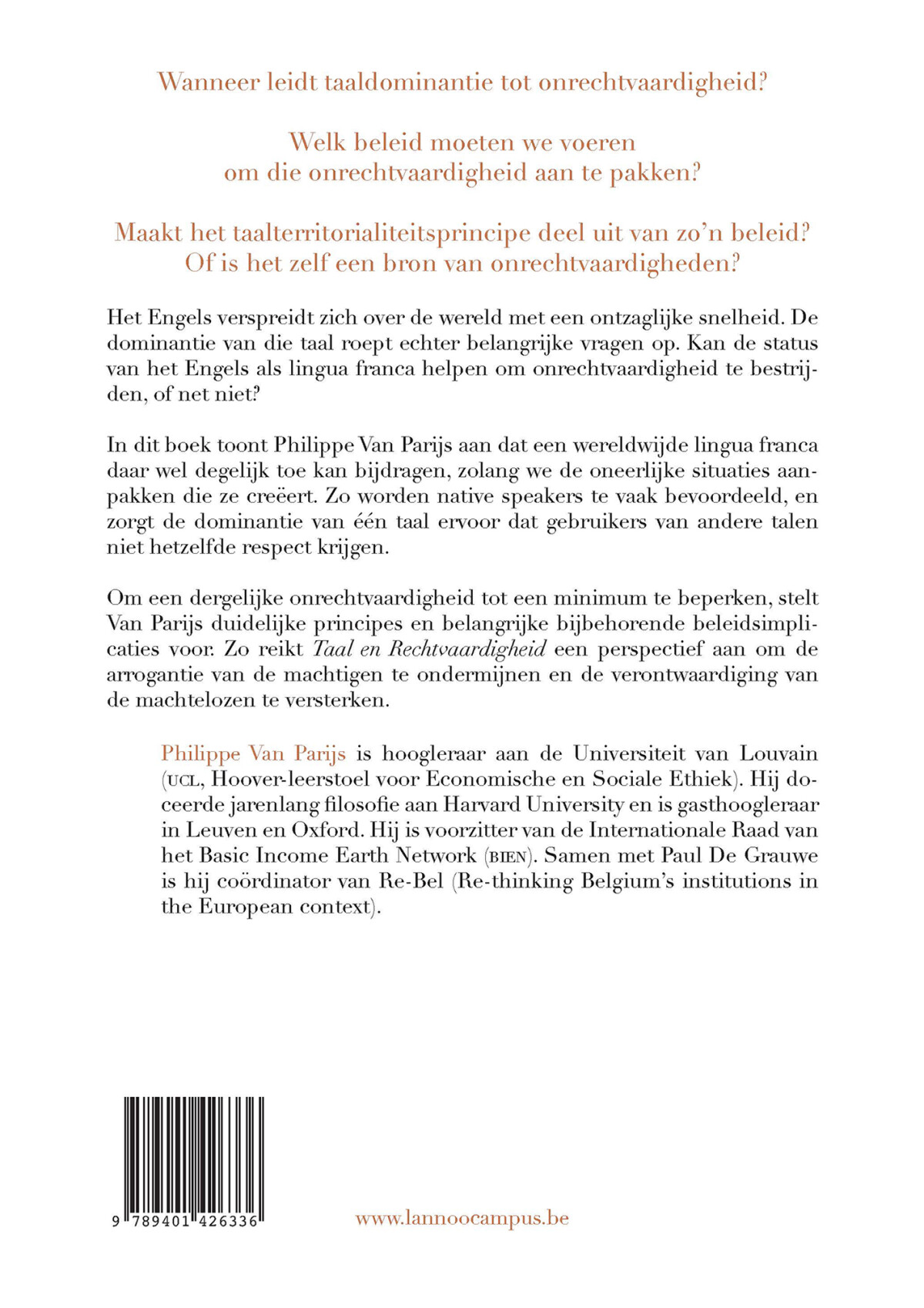Taal en rechtvaardigheid achterkant