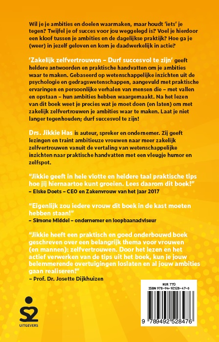 Zakelijk zelfvertrouwen achterkant