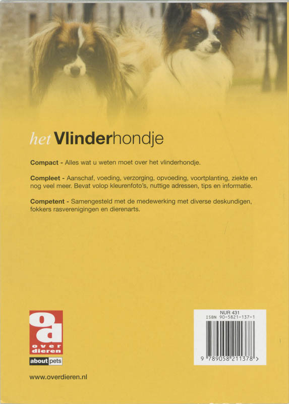 Over Dieren - Het vlinderhondje achterkant