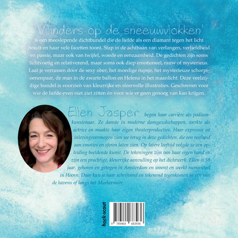 Vlinders op de sneeuwvlokken achterkant