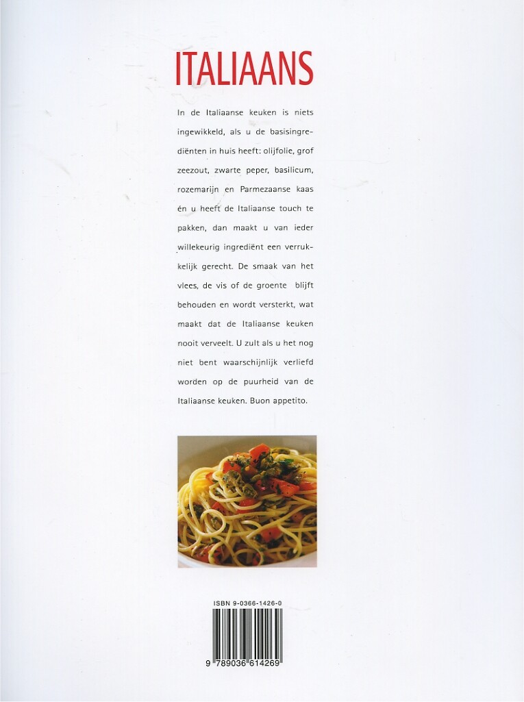 Creatief koken / Italiaans / Rebo culinair achterkant
