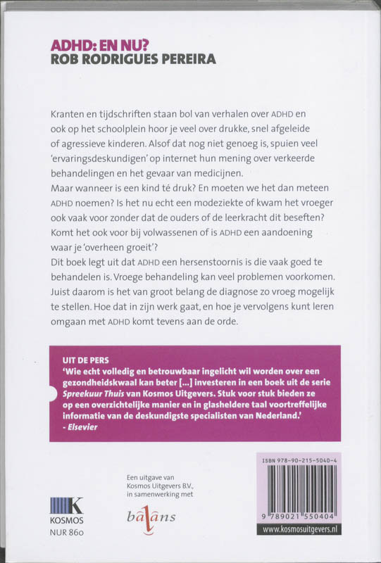 ADHD: en nu? / Spreekuur thuis ADHD: en nu? / Spreekuur thuis achterkant