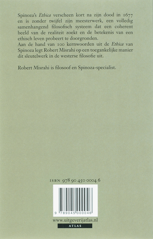 100 Woorden Over De Ethiek Van Spinoza achterkant