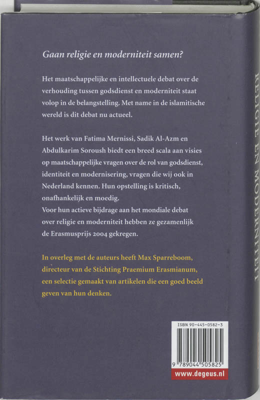 Religie en moderniteit Religie en moderniteit achterkant