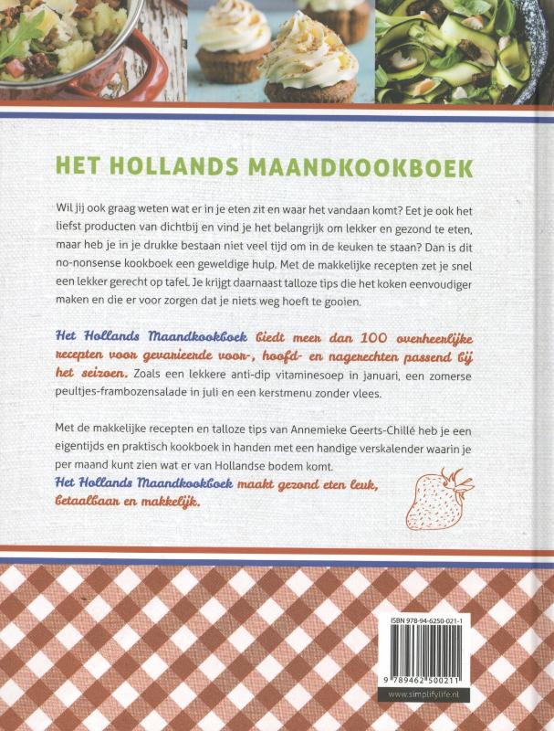 Het Hollands maandkookboek achterkant