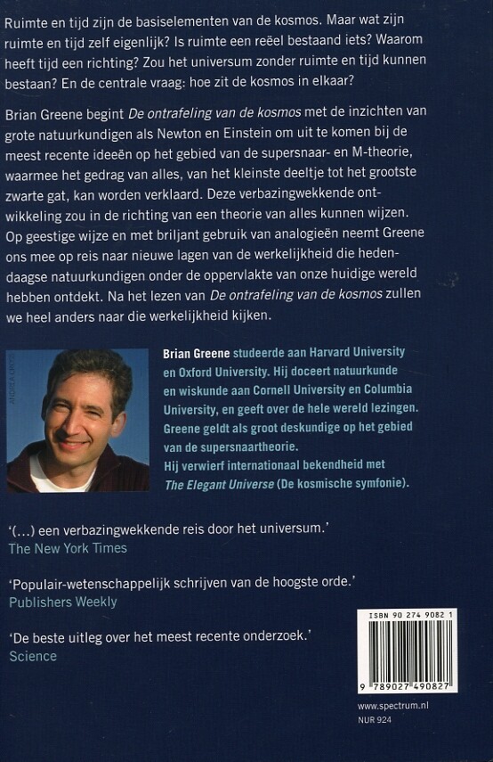 De ontrafeling van de kosmos De ontrafeling van de kosmos achterkant
