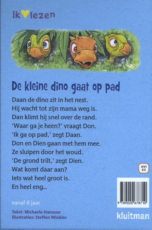 De kleine Dino gaat op pad achterkant