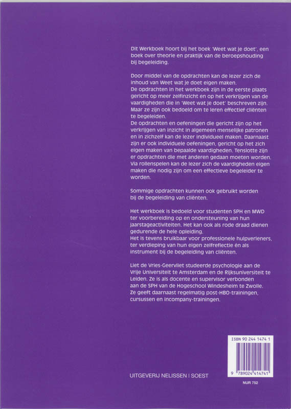 Weet wat je doet Werkboek Weet wat je doet Werkboek achterkant