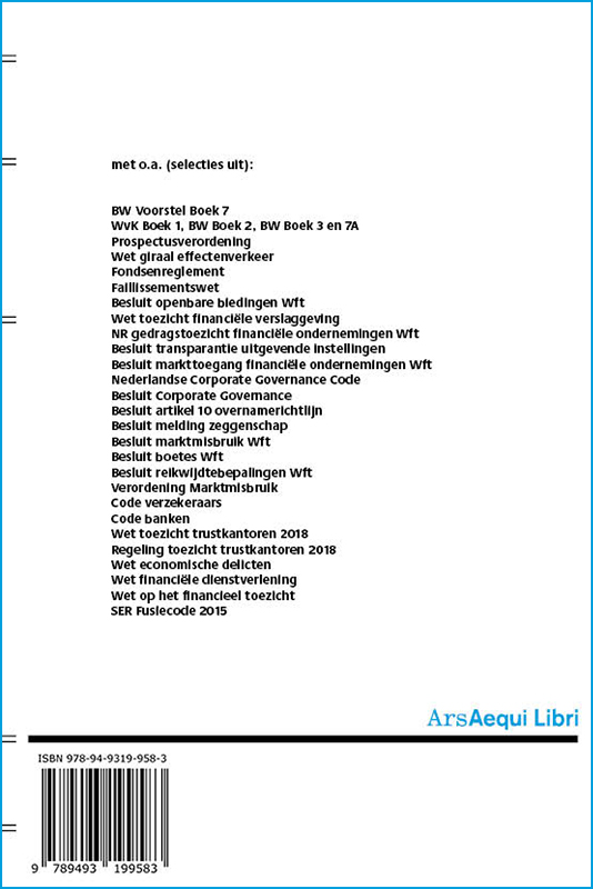 Ondernemings- & effectenrecht 2022 / Ars Aequi Wetseditie achterkant