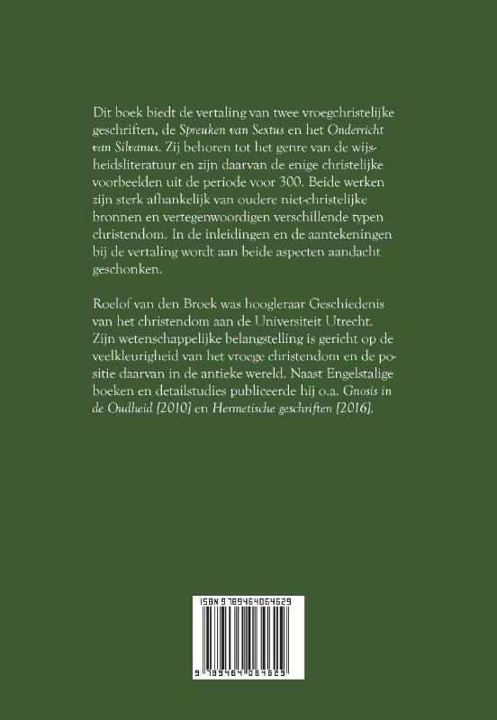 Vroegchristelijke wijsheid achterkant