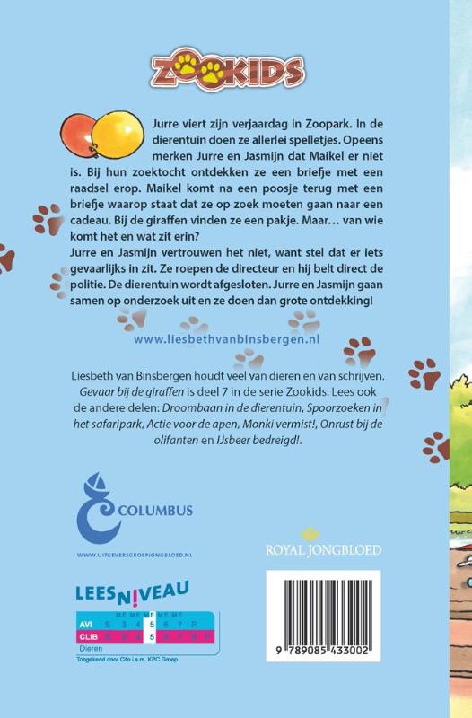 Gevaar bij de giraffen / Zookids achterkant