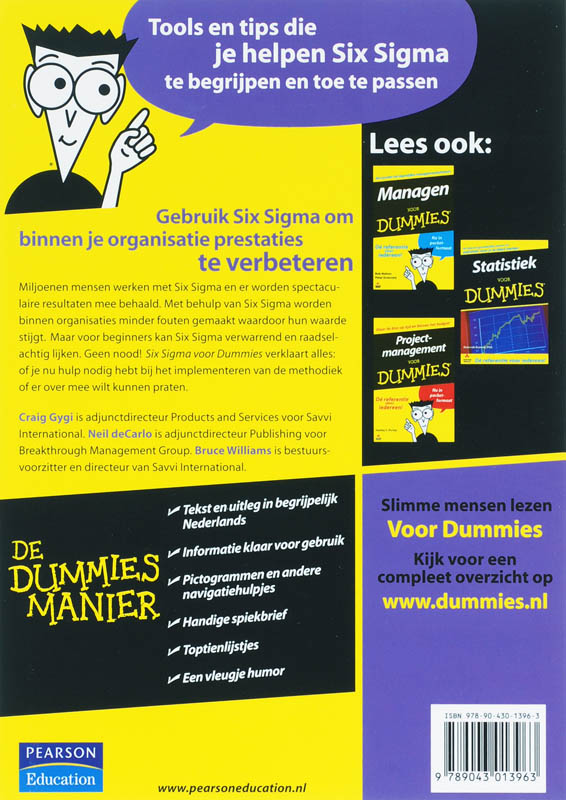 Six Sigma voor Dummies / Voor Dummies achterkant