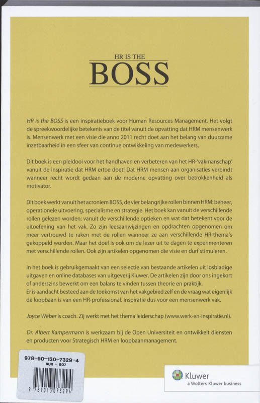 HR is the BOSS achterkant