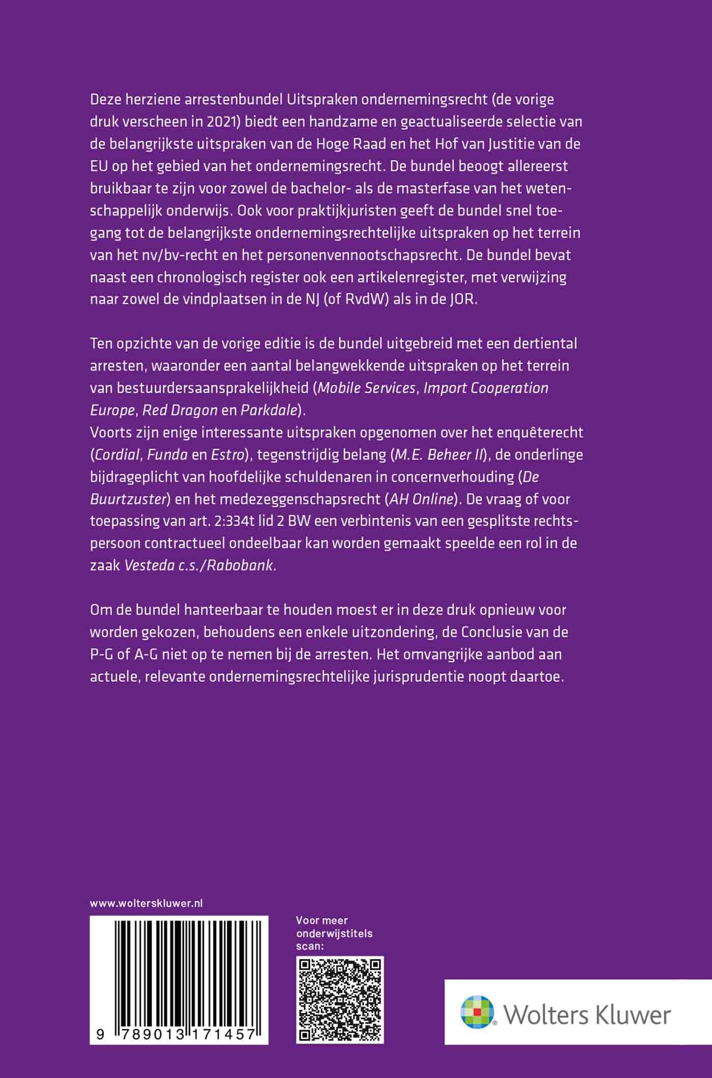 Uitspraken ondernemingsrecht 2025 / 2025 achterkant