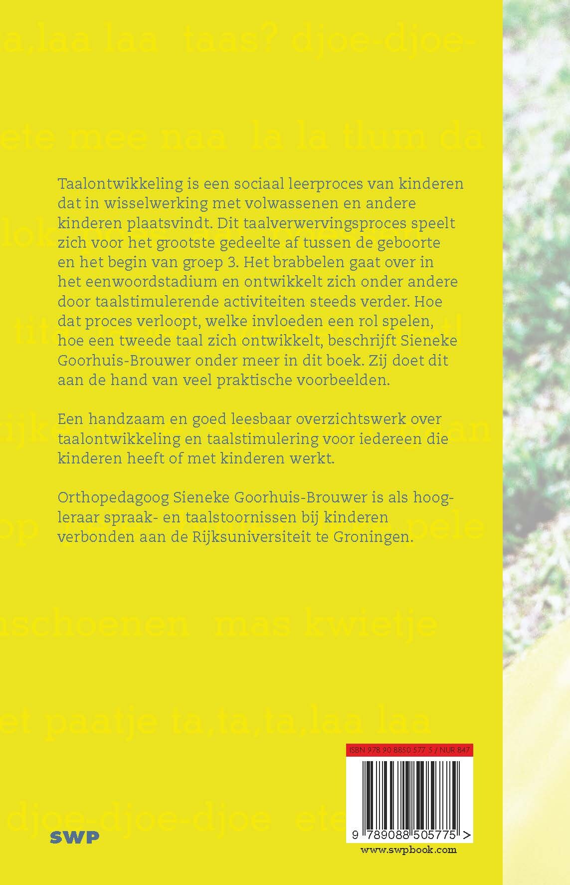 Taalontwikkeling en taalstimulering van baby's, peuters en kleuters achterkant