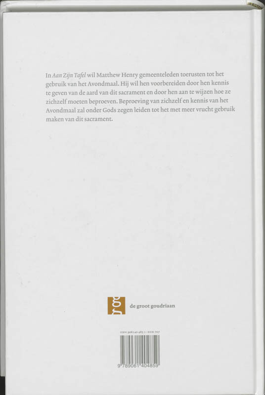Aan zijn tafel achterkant
