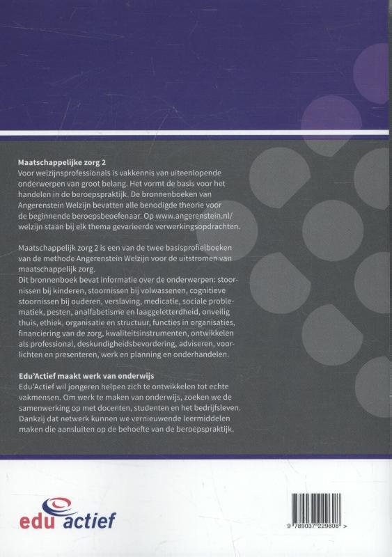 Maatschappelijk zorg / 2 / Angerenstein Welzijn Maatschappelijk zorg / 2 / Angerenstein Welzijn achterkant