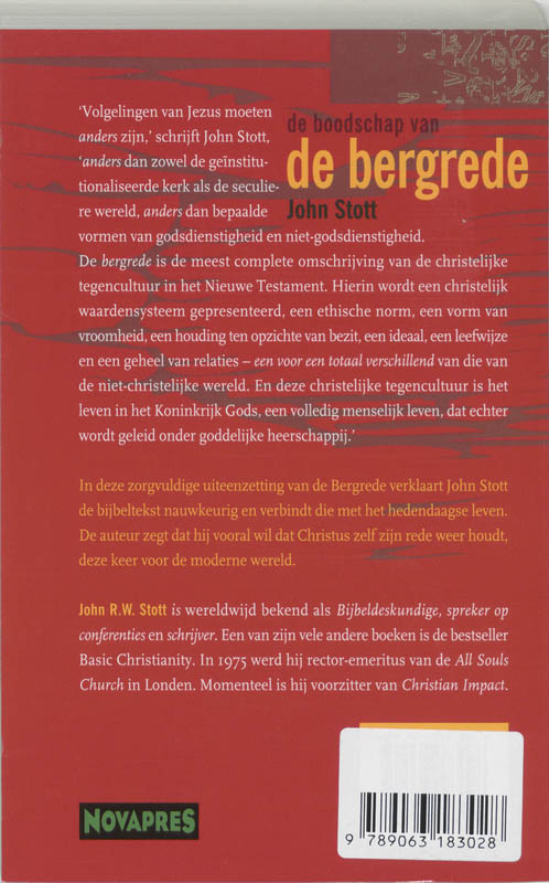 De boodschap van de bergrede / De Bijbel spreekt vandaag achterkant