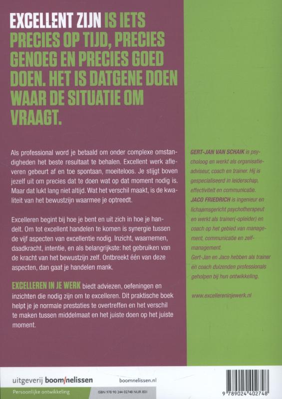 Excelleren in je werk achterkant