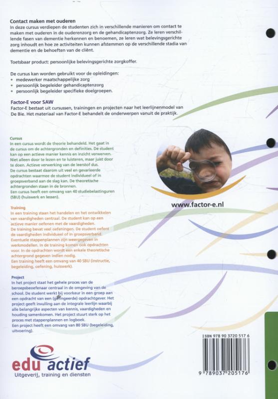 Factor-E Contact maken met ouderen Cursus achterkant