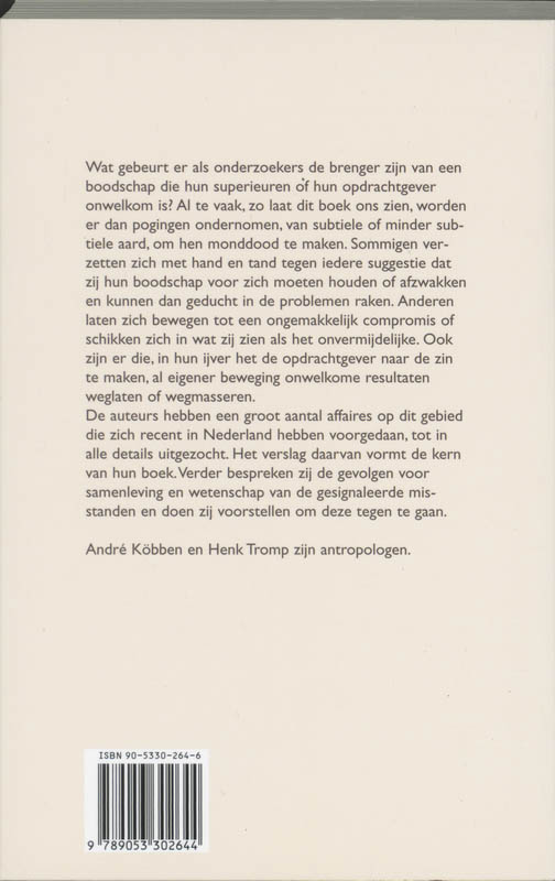 De onwelkome boodschap Onwelkome Boodschap achterkant