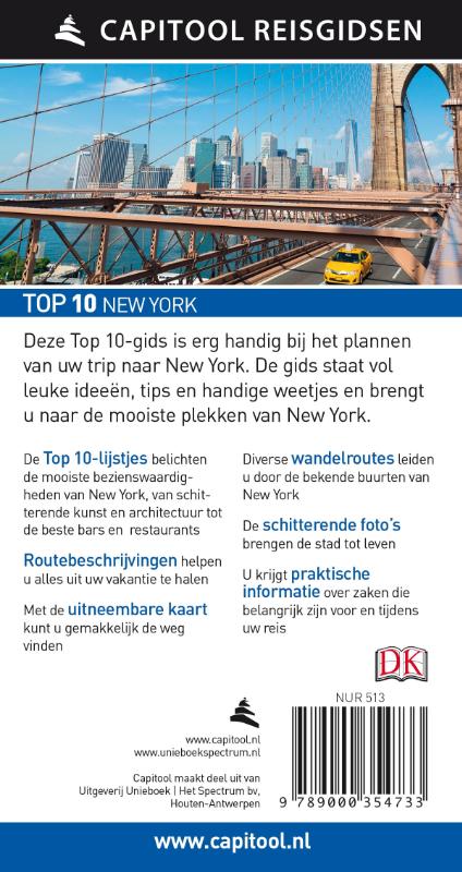 Capitool Reisgidsen Top 10  -   New York achterkant