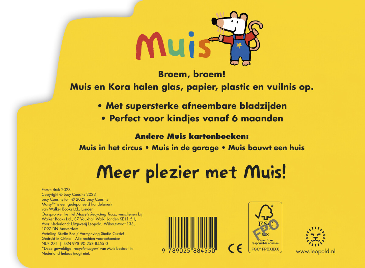 De vuilniswagen van Muis / Muis achterkant