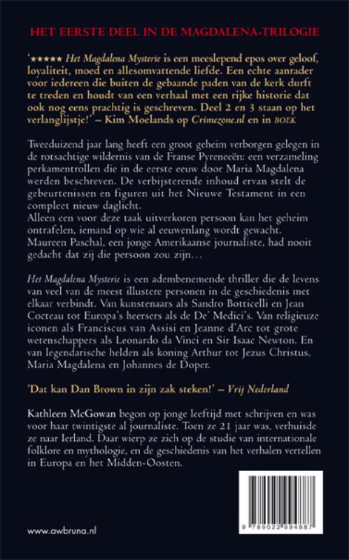 De Magdalena trilogie 1 -   Het Magdalena mysterie achterkant