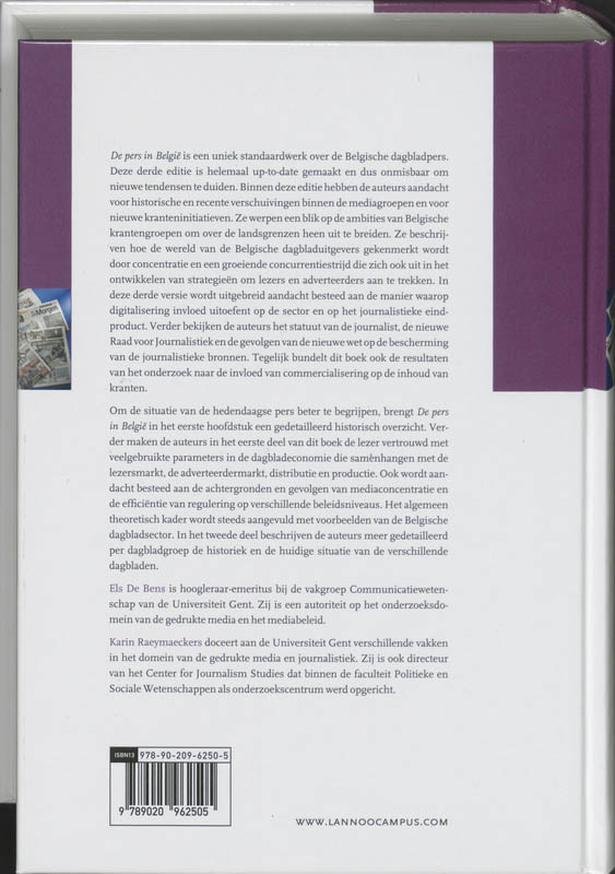 De pers in België De Pers In Belgie achterkant