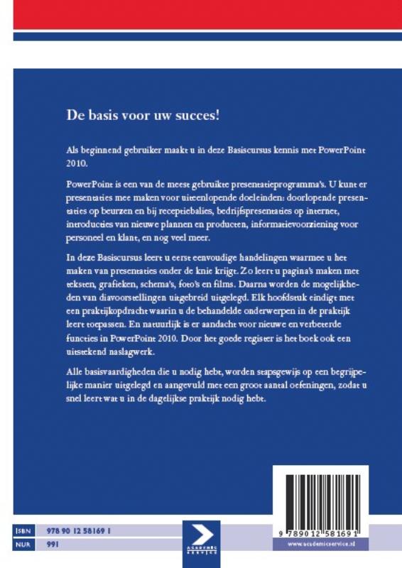 Basiscursus Powerpoint 2010 / Basiscursus achterkant