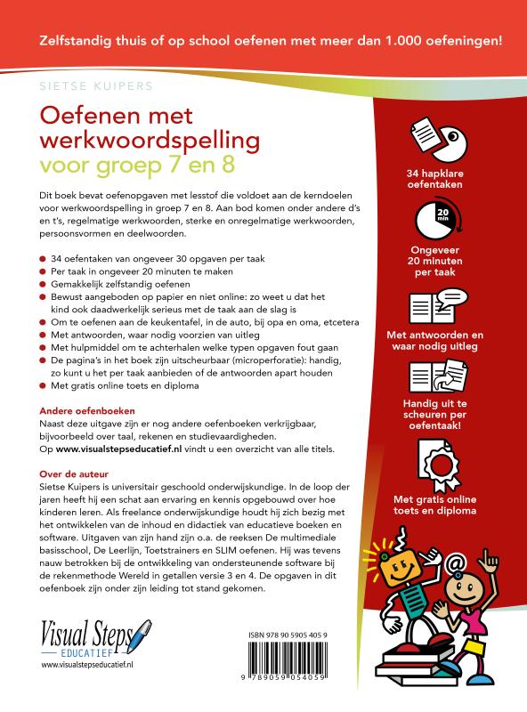 Oefenen met werkwoordspelling voor groep 7 en 8 achterkant