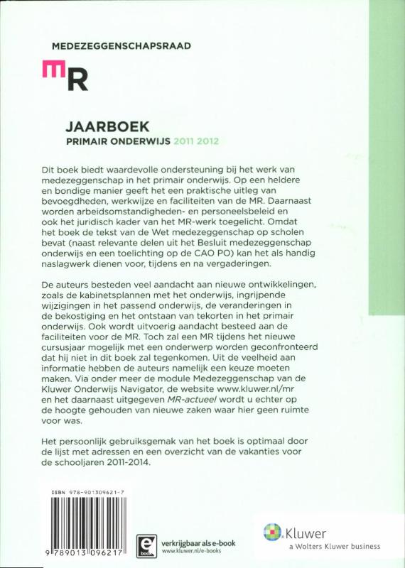 Jaarboek MR / Primair onderwijs 2011/2012 achterkant