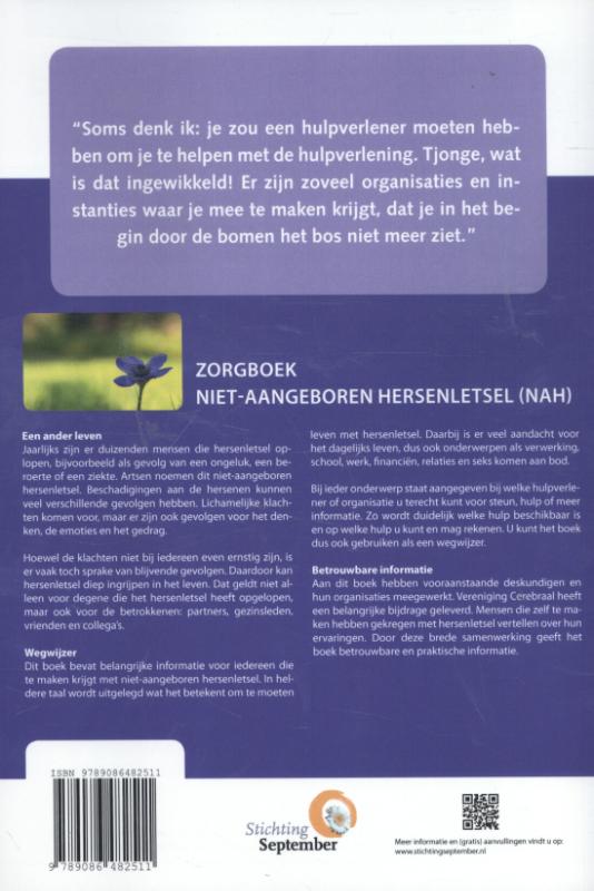 Niet-aangeboren hersenletsel / Zorgboek achterkant