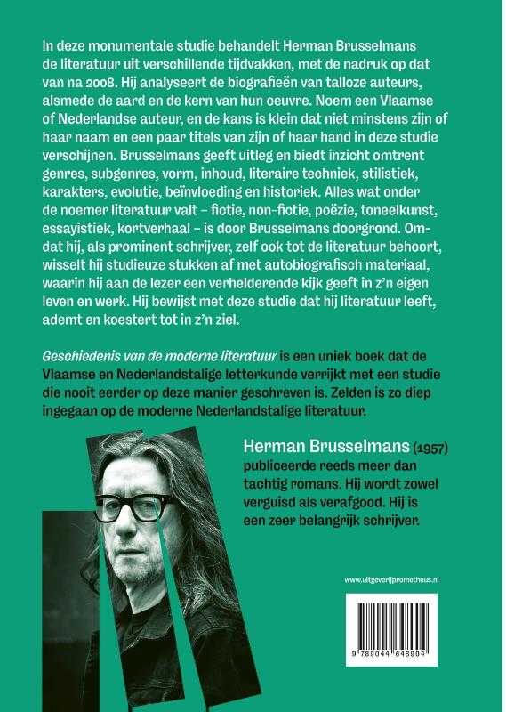 Geschiedenis van de moderne literatuur achterkant