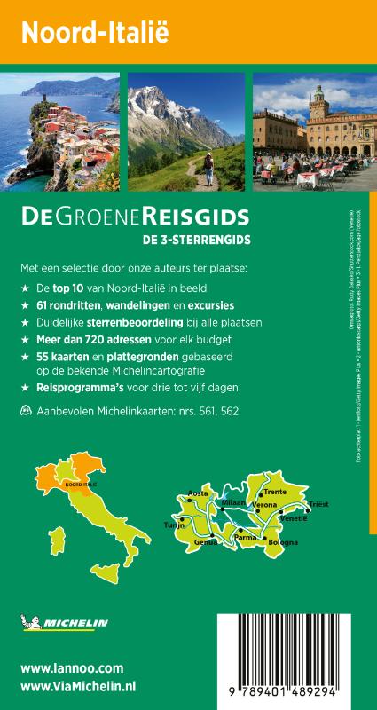 De Groene Reisgids - Noord-Italië / Michelin Reisgids achterkant