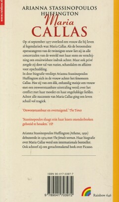 Maria Callas / Rainbow paperback / 646 Maria Callas / Rainbow paperback / 646 achterkant