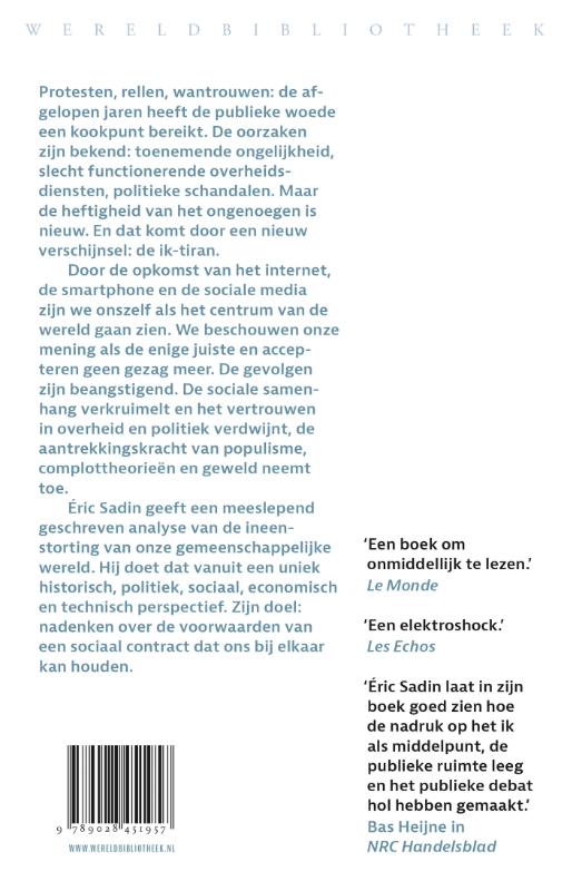 Het tijdperk van de ik-tiran achterkant