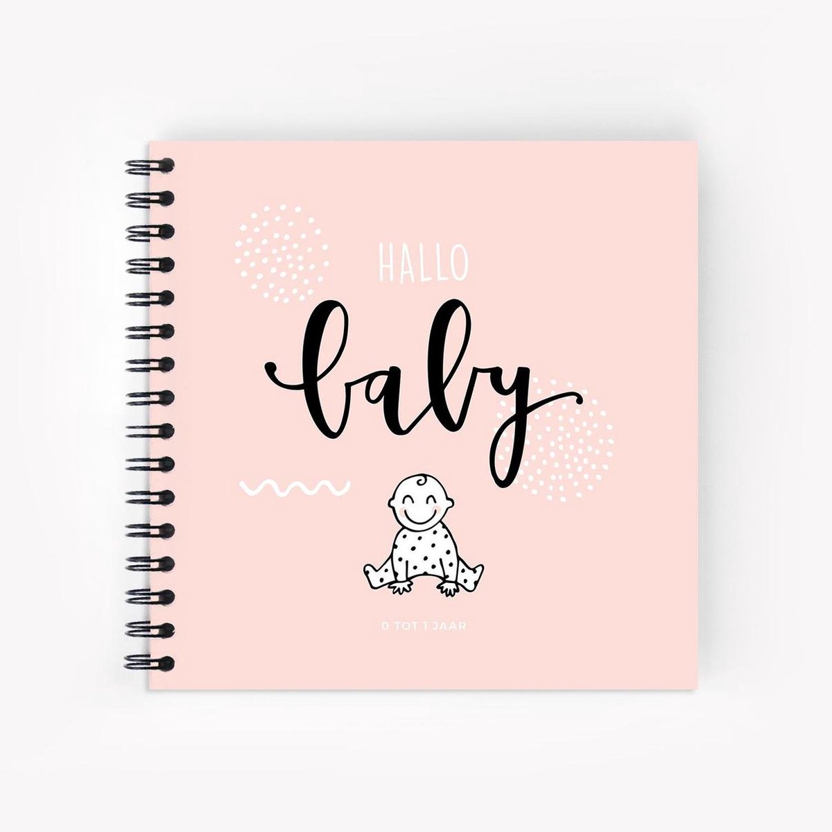 Hallo babyboek • Invulboek voor het eerste jaar van jouw baby (roze)