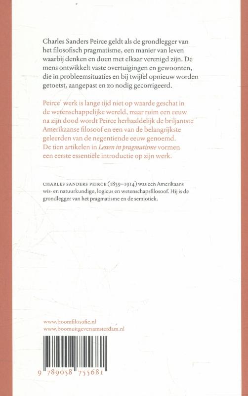 Lessen in pragmatisme / Boom klassiek Lessen in pragmatisme / Boom klassiek achterkant