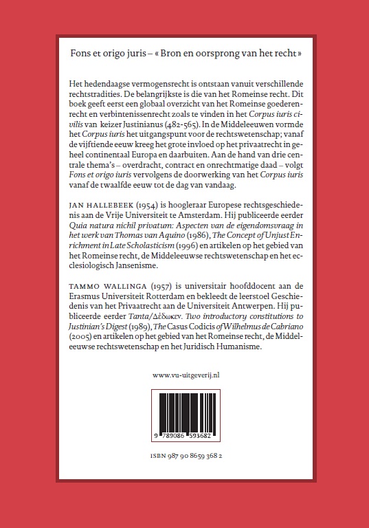 Fons et origo iuris Versio Belgica Fons et origo iuris Versio Belgica achterkant