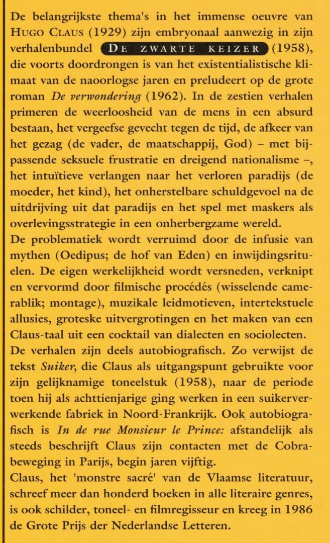 De zwarte keizer / Vlaamse Bibliotheek / 15 achterkant