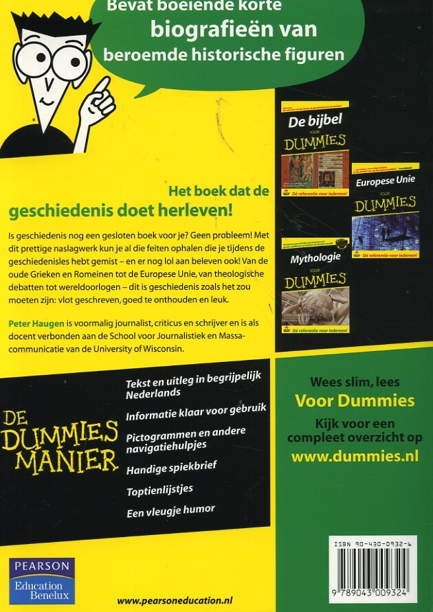 Geschiedenis voor Dummies / Voor Dummies achterkant