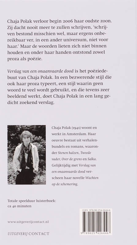 Verslag van een onaanvaarde dood achterkant