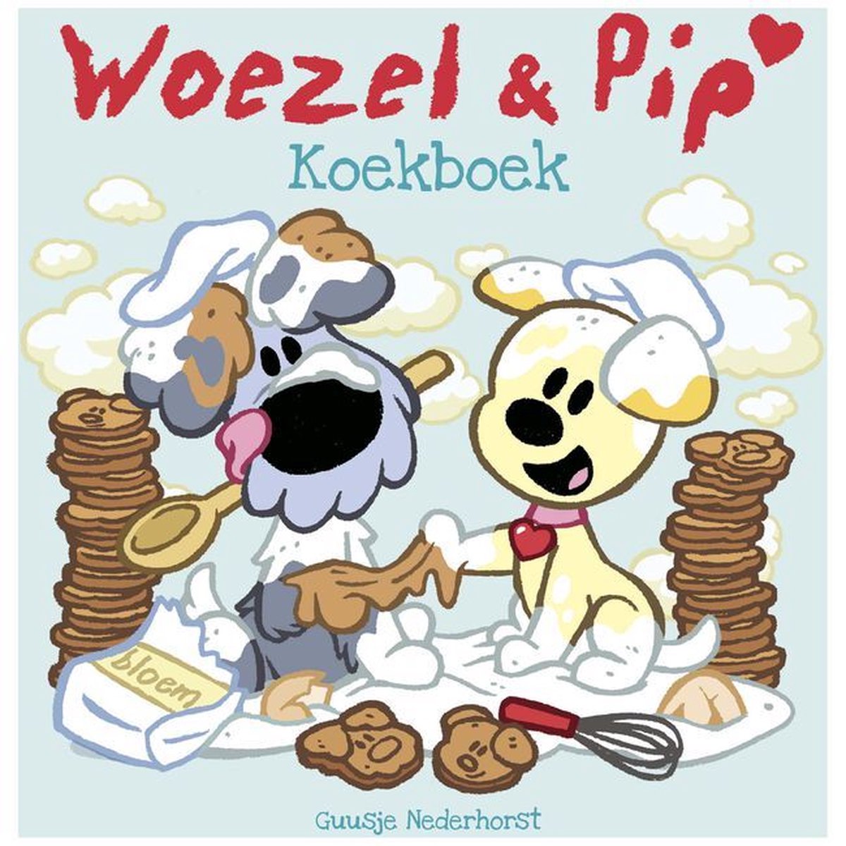 Woezel&Pip prentenboek - Koekboek - Woezel en Pip gaan koekjes bakken - bakboek kinderen met recept