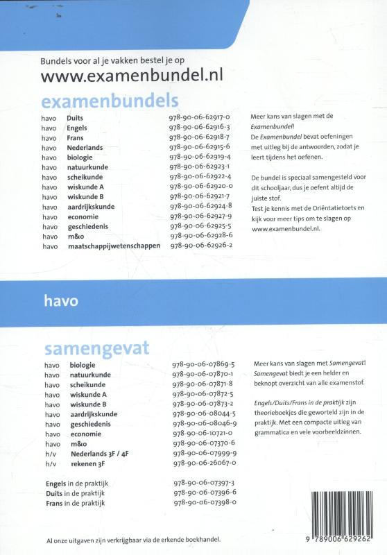 Examenbundel havo Maatschappijwetenschappen 2016/2017 achterkant