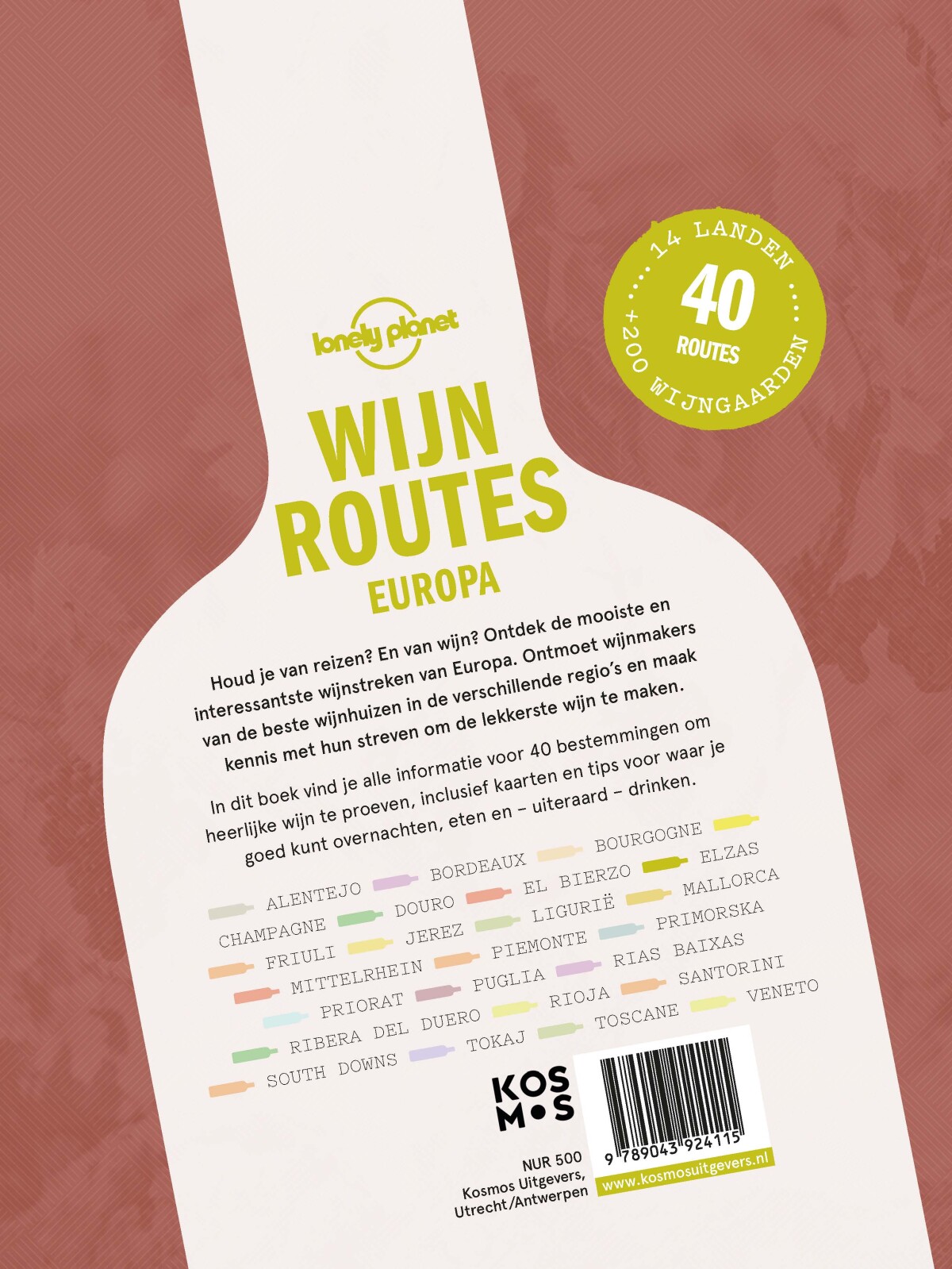 Wijnroutes Europa / Lonely Planet achterkant