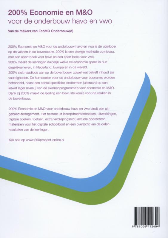 200% Economie en M&O Voor de onderbouw havo Leeropdrachtenboek achterkant